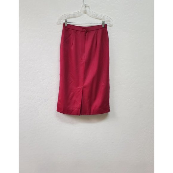 Vintage Pendleton Skirt 6 Magenta 100% Wool Pencil Made in USA Secretary Womens - Picture 3 of 4